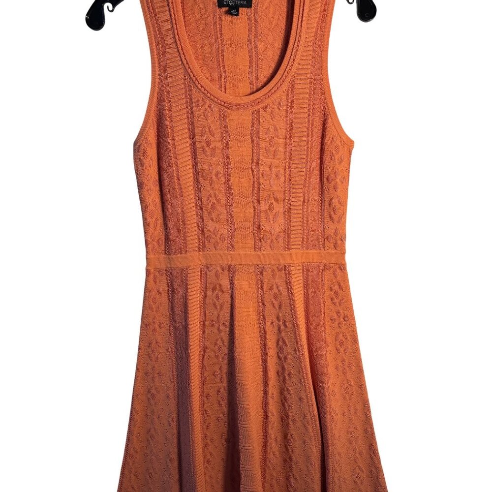 Etcetera XS Orange Knit Sleeveless Dress With Fit & Flare Design - Picture 2 of 11